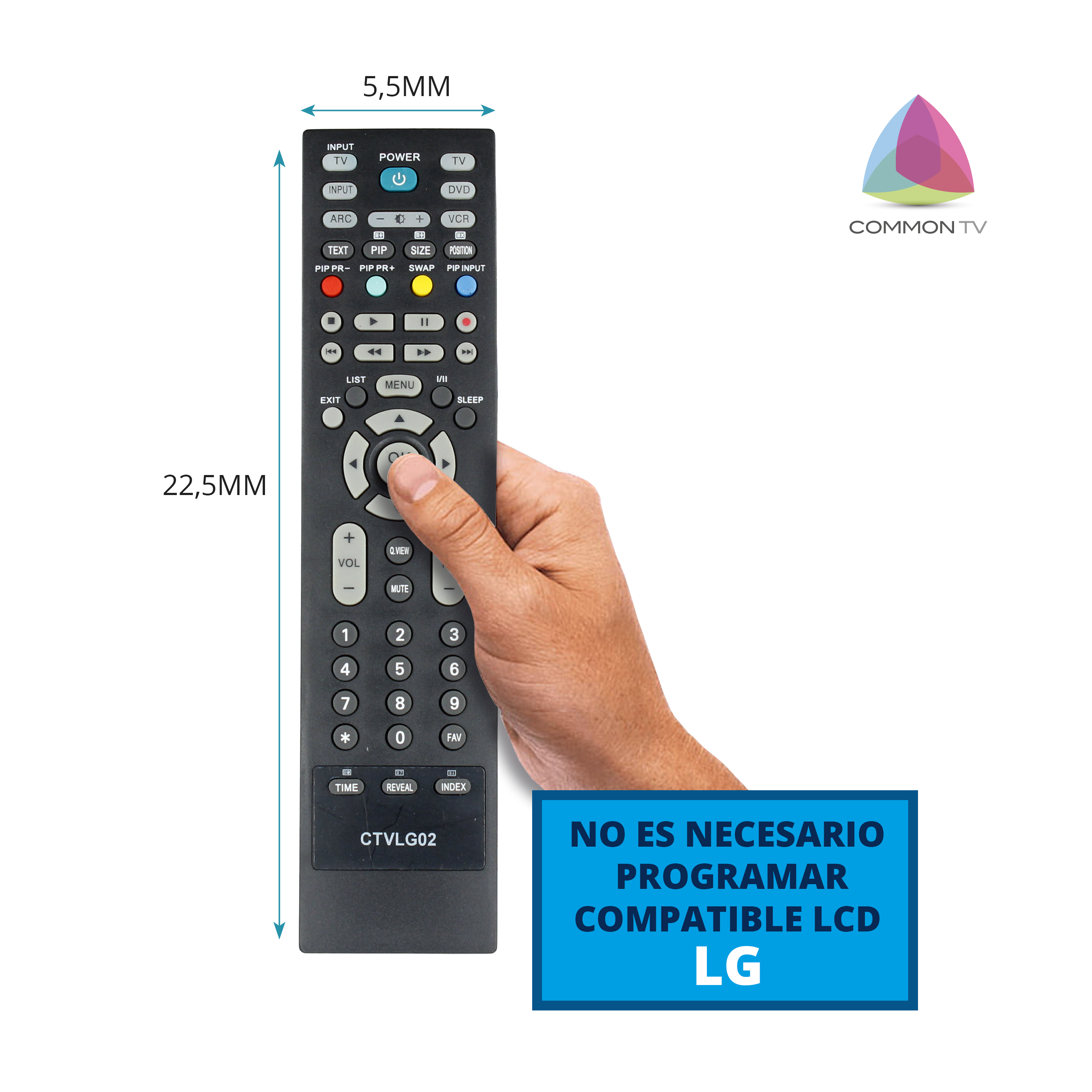TM Electron CTVLG02 Mando a Distancia Compatible con TV LG