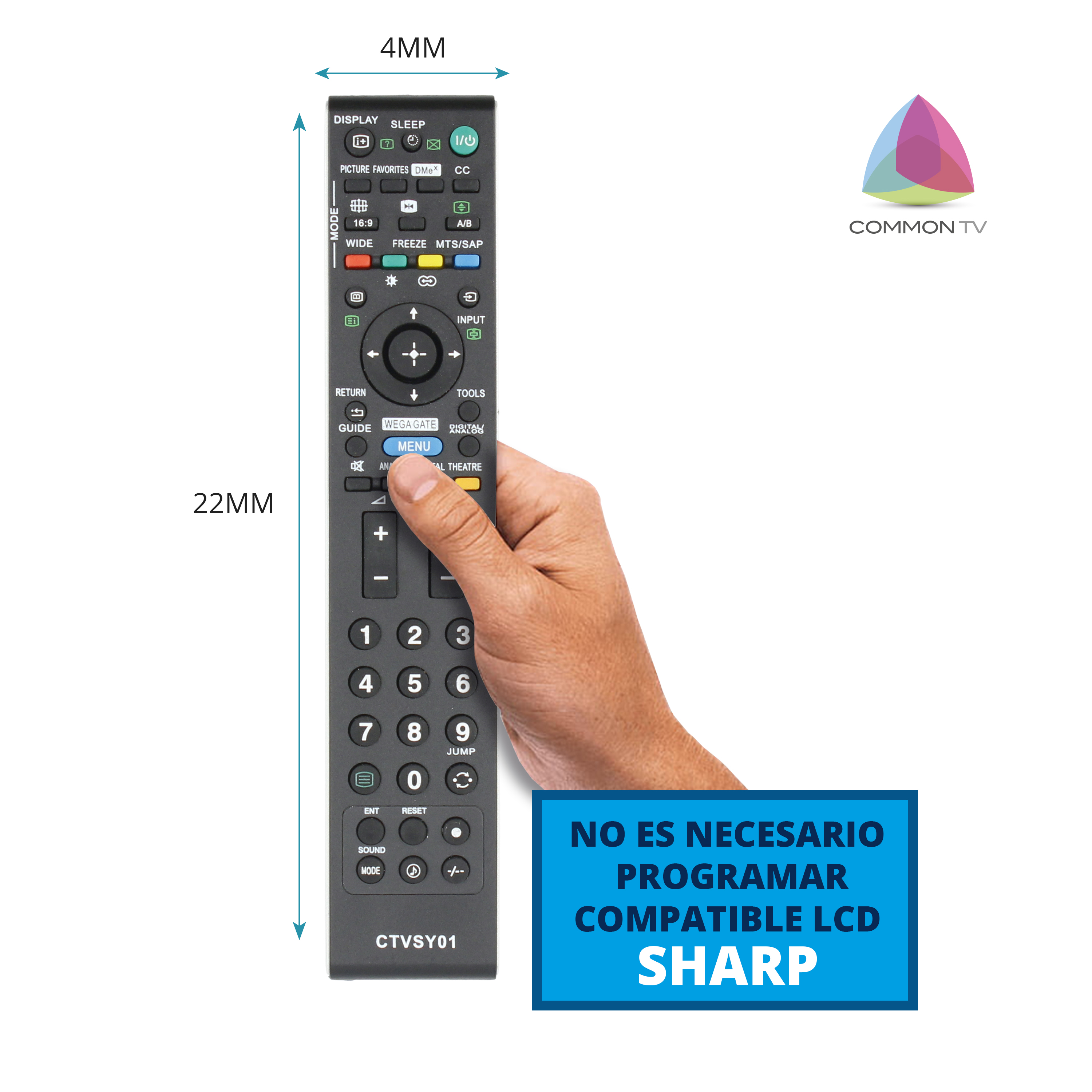 Sytech SYMDSONY Mando a Distancia Universal Compatible con Televisores Sony