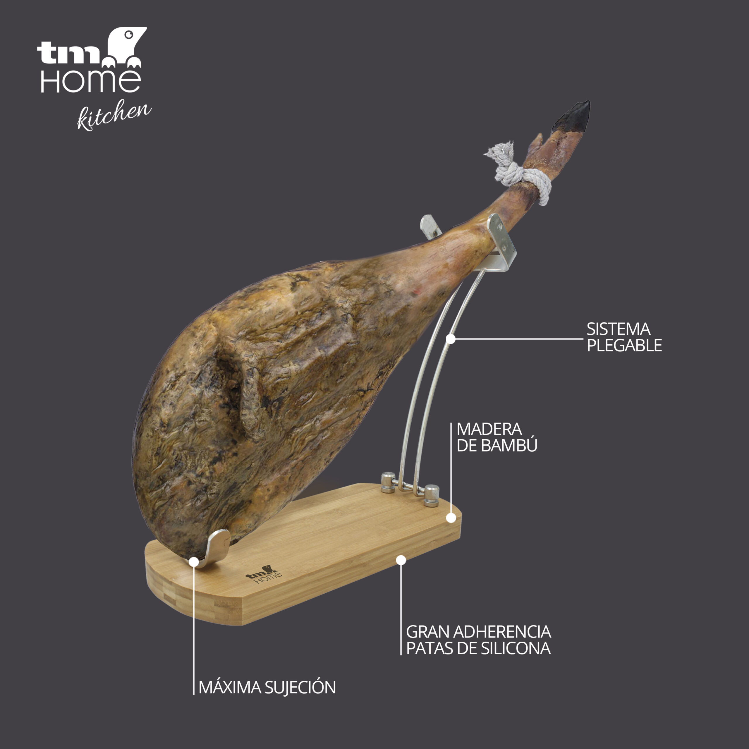 Jamonero modelo vertical bambú