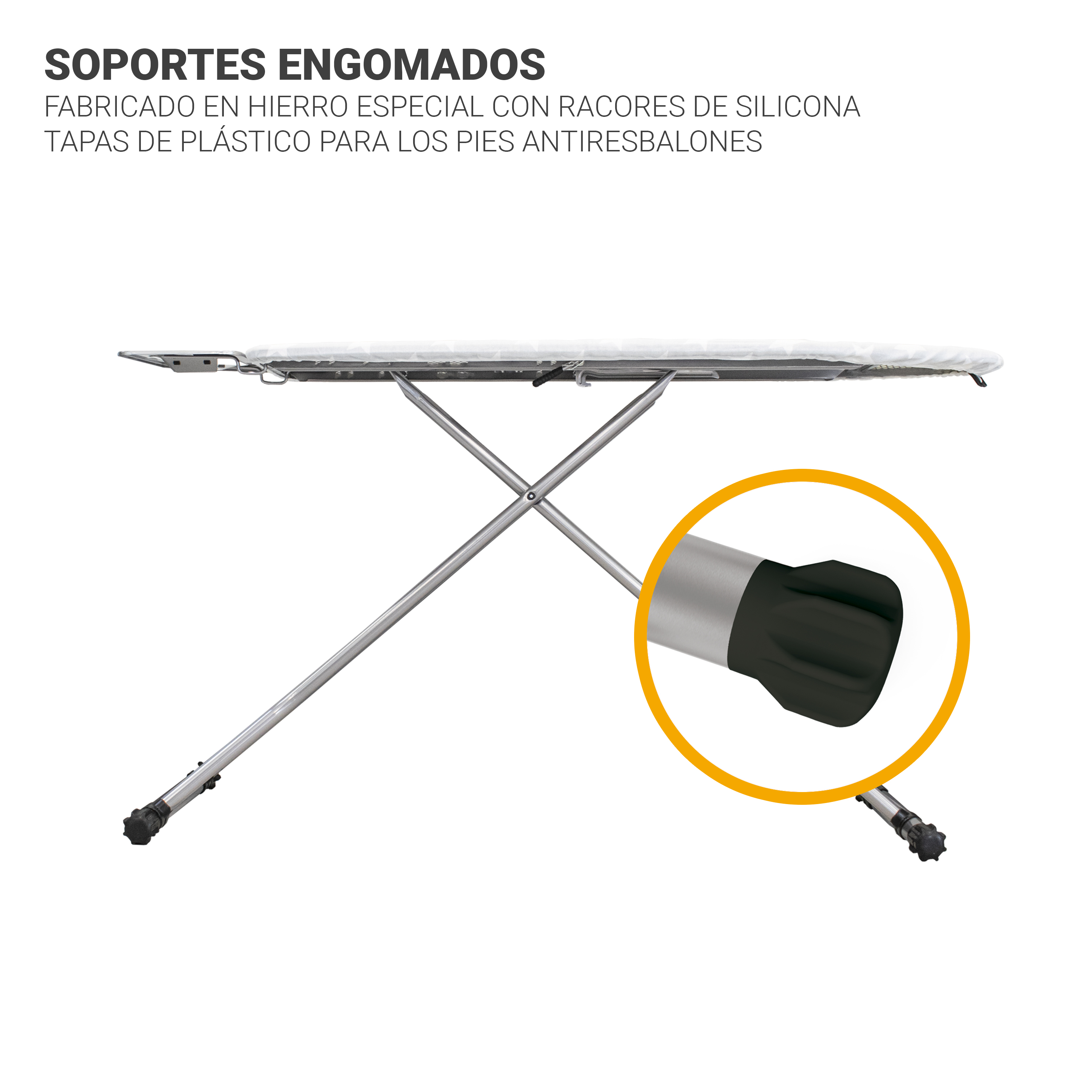 TABLA DE PLANCHAR GDE C/SOPORTE P/PLANCHA 120X40CM DC-648TGO — El Clon