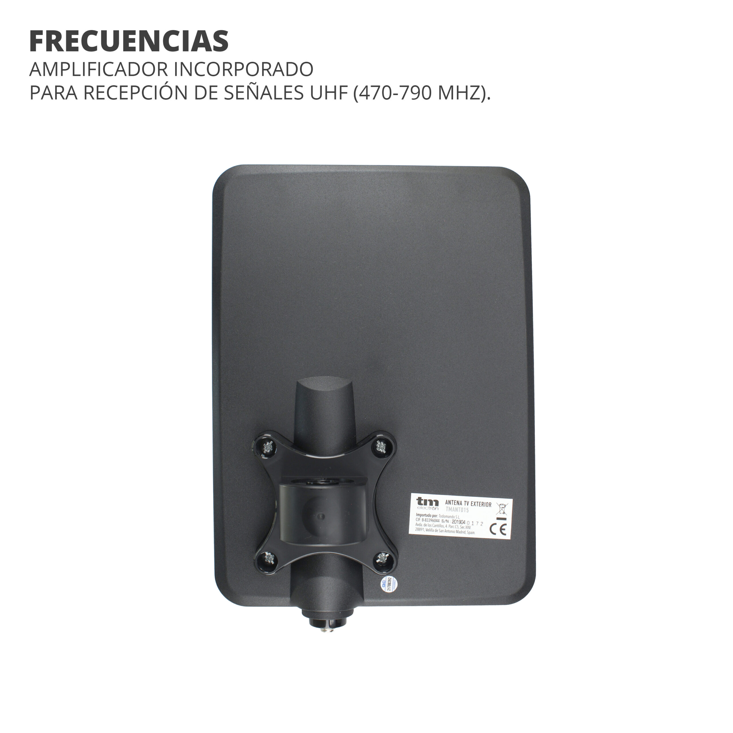 TM Electron TMANT014 Antena de Interior para televisión Alta definición  (HD), con indicador de Encendido, compacta, amplificada con 45dB para  recepción de TDT (DVB-T), UHF, VHF y FM. : : Electrónica