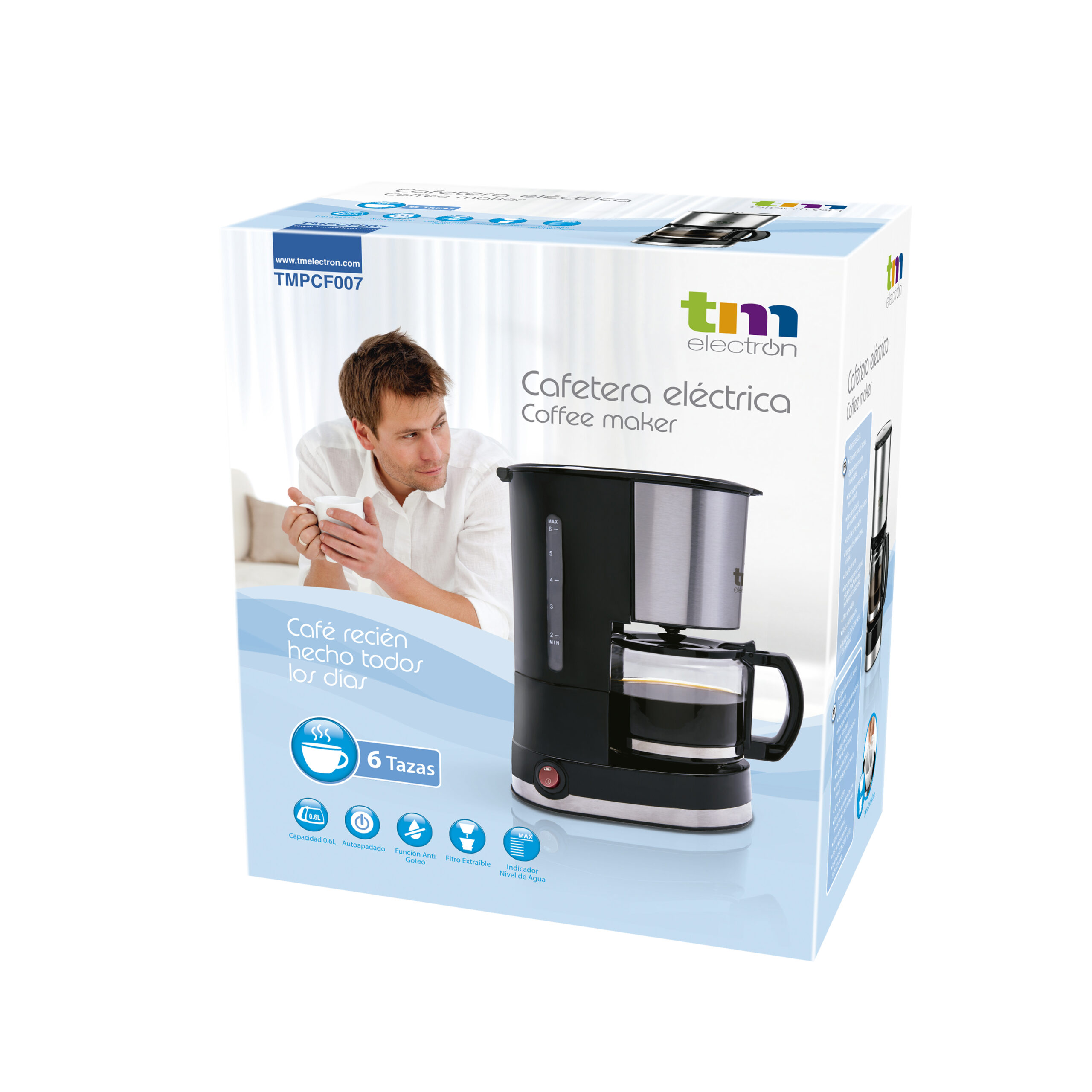 Cafetera eléctrica 6 tazas - TM Electron