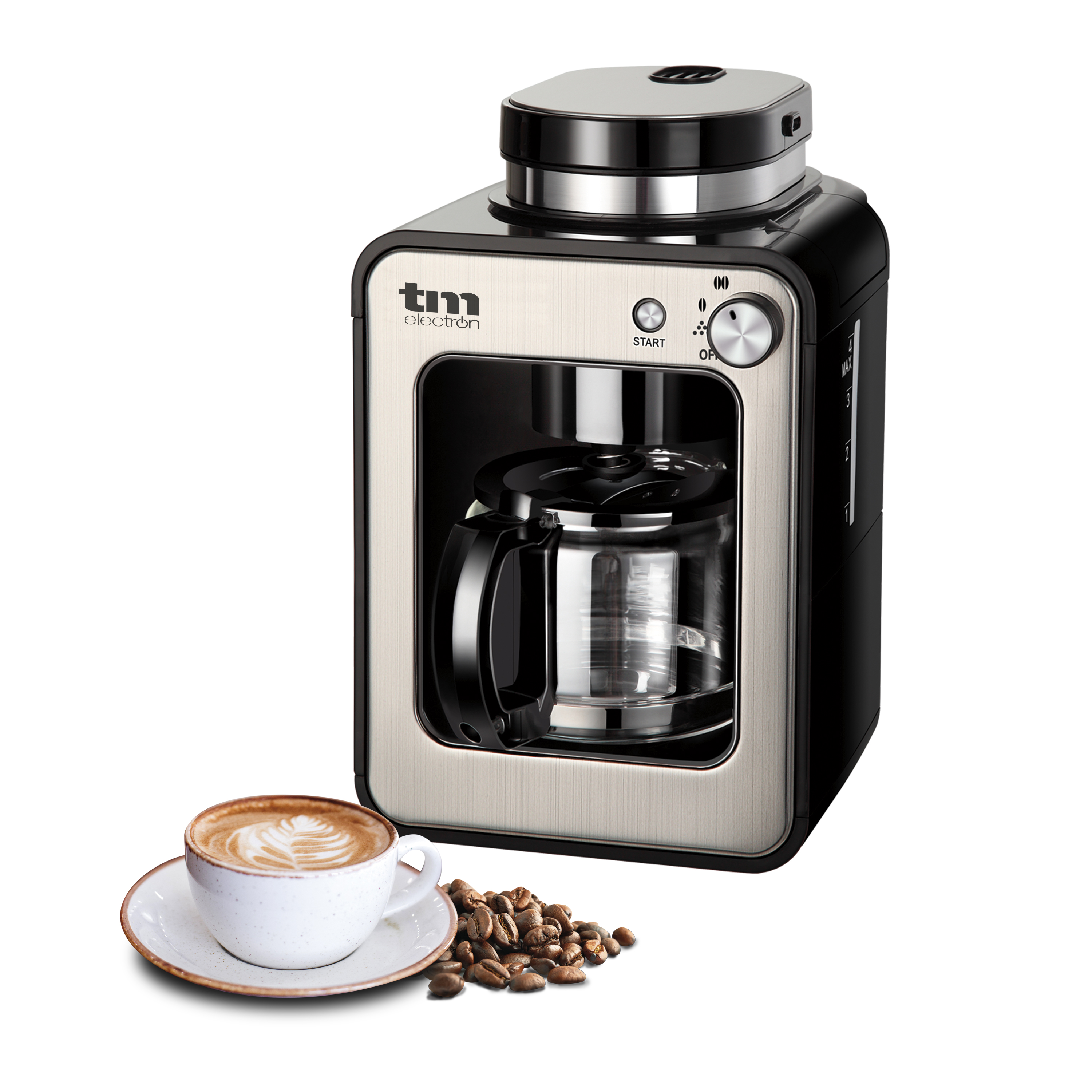 Mini cafetera de goteo con molinillo TMPCF020S - TM Electron