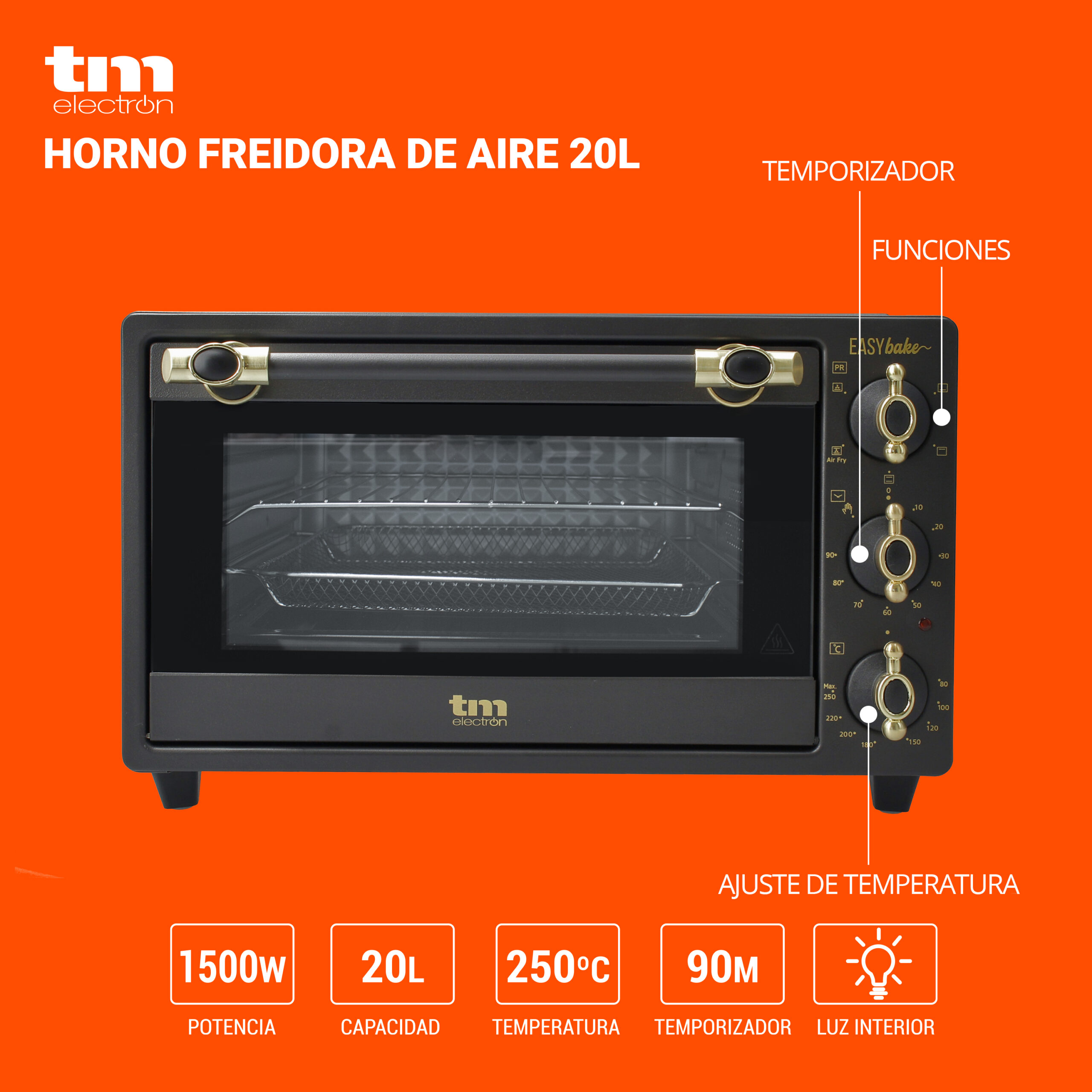 Horno con Freidora de Aire Tekno 20 Litros - 1550w - 968581