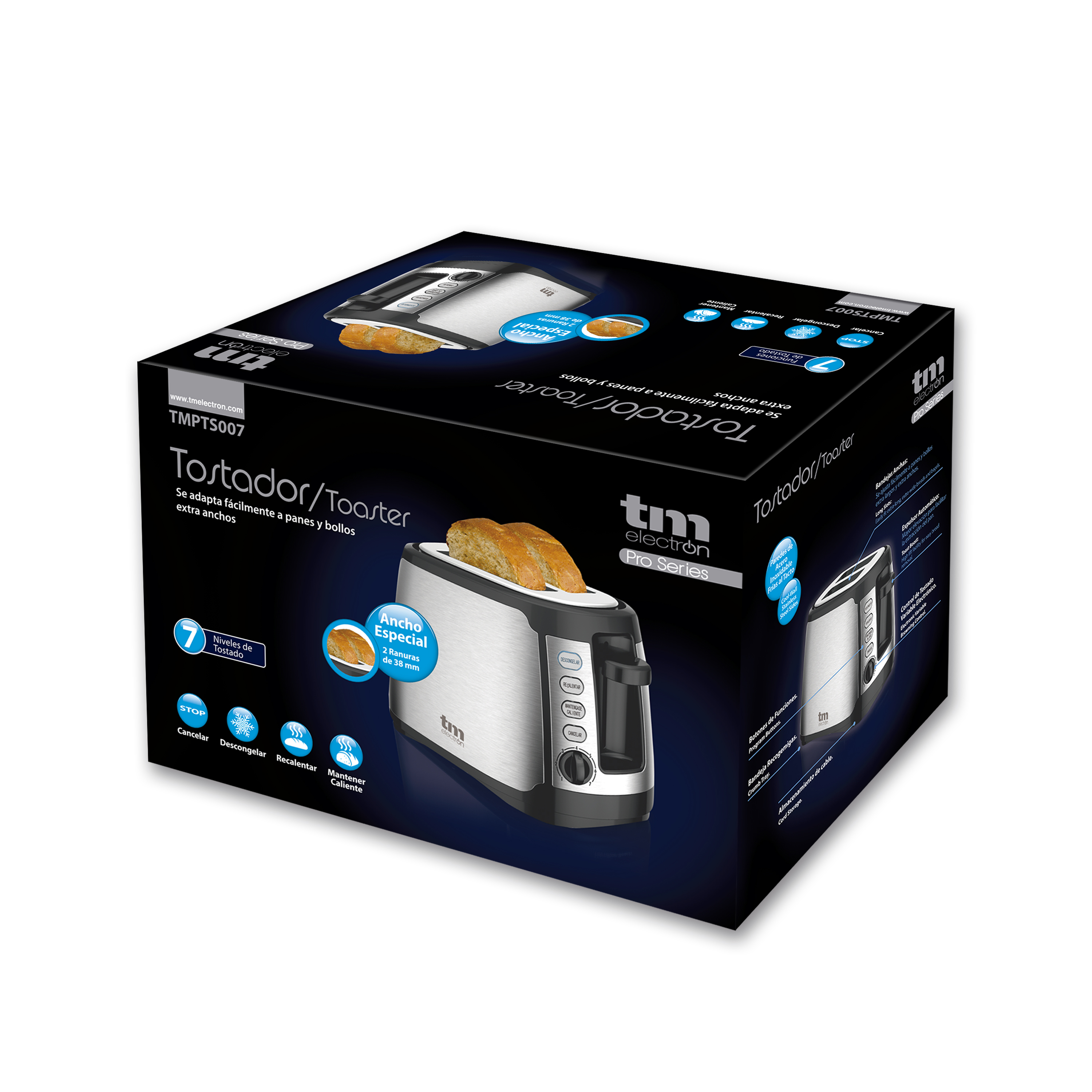 Tostador ranuras extra anchas TM Electron