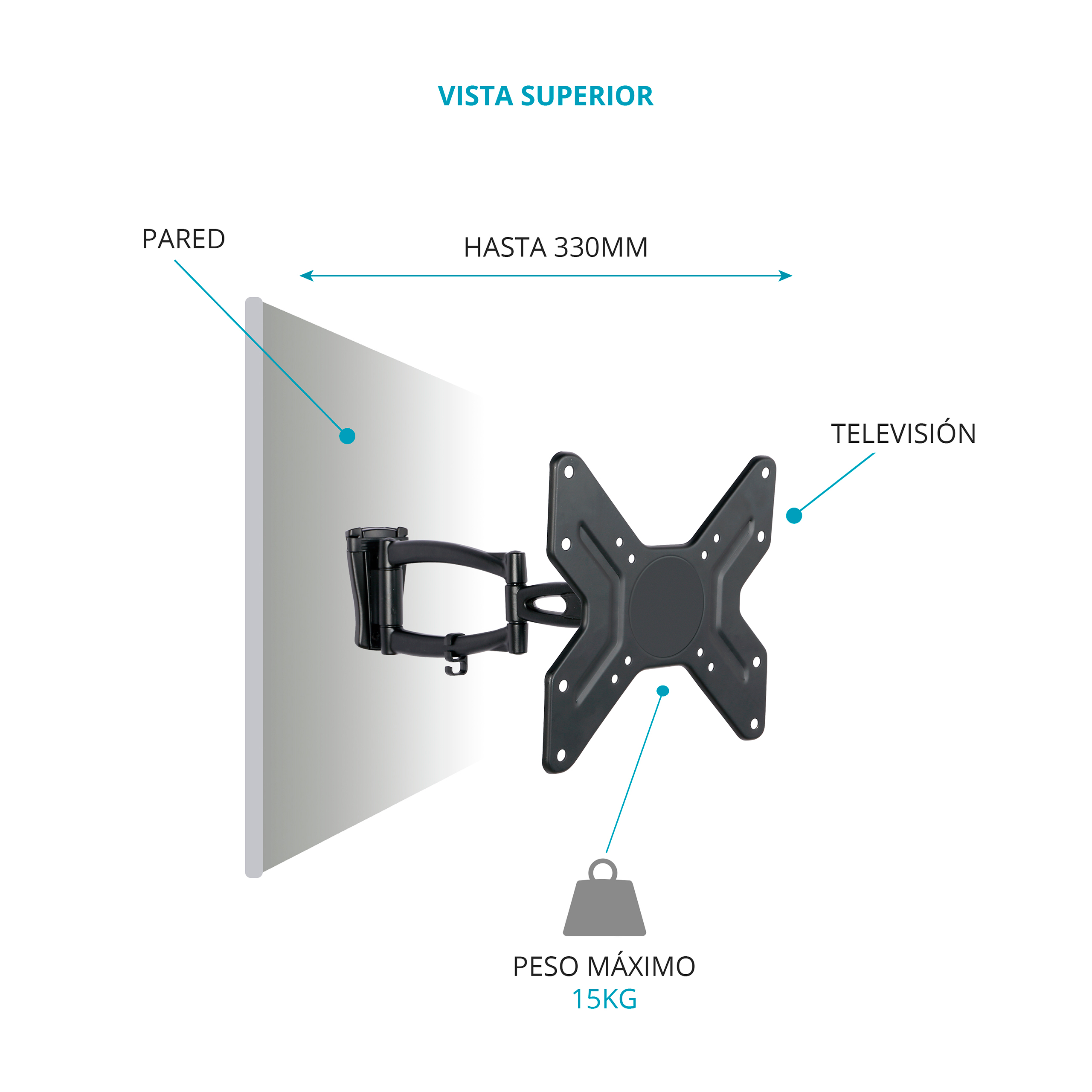 Soporte de pared TV 10 - 32 - TM Electron