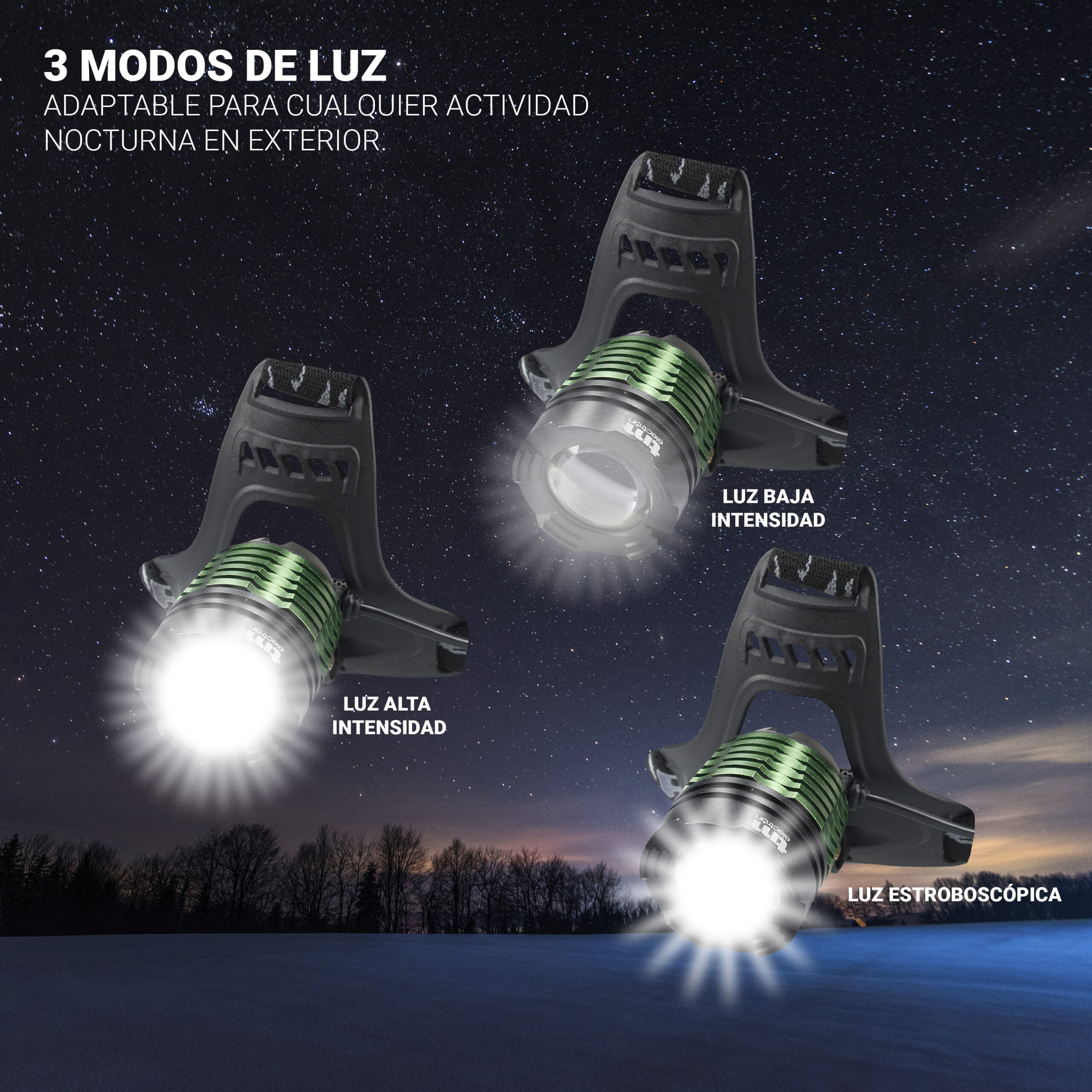 Luz frontal recargable con zoom - TM Electron