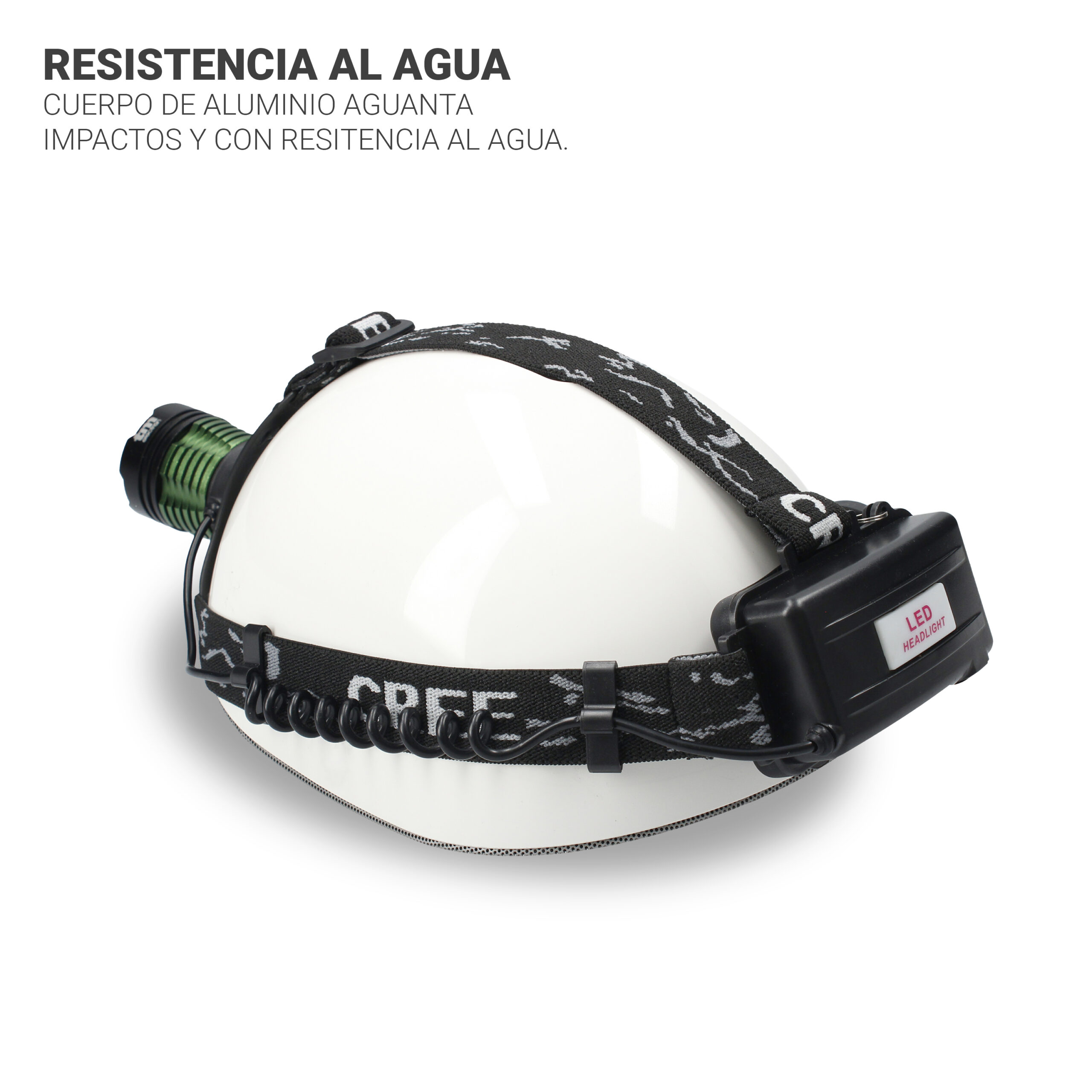 Luz frontal recargable con zoom