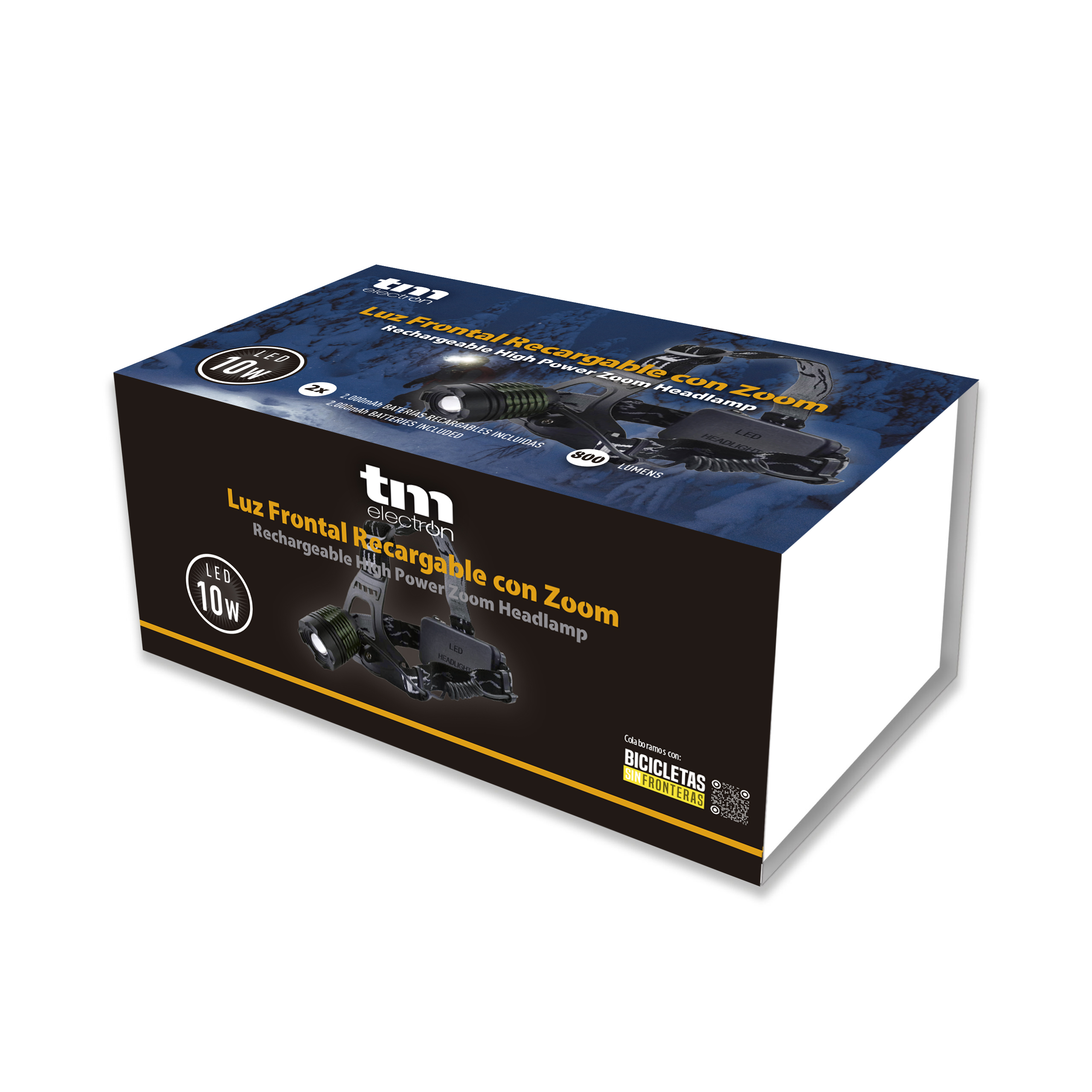 Linterna frontal LED recargable - TM Electron