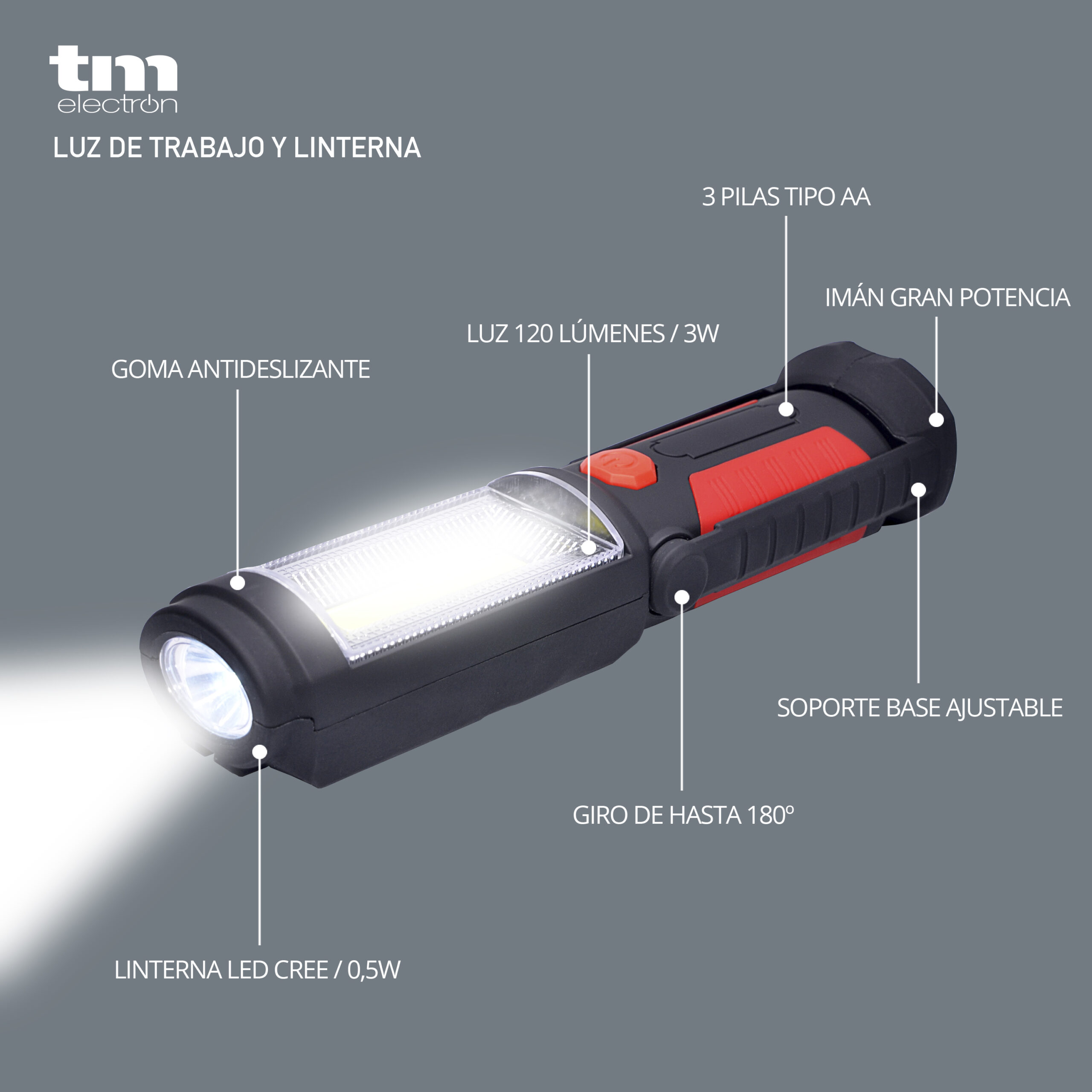 Luz de trabajo y linterna colores - TM Electron