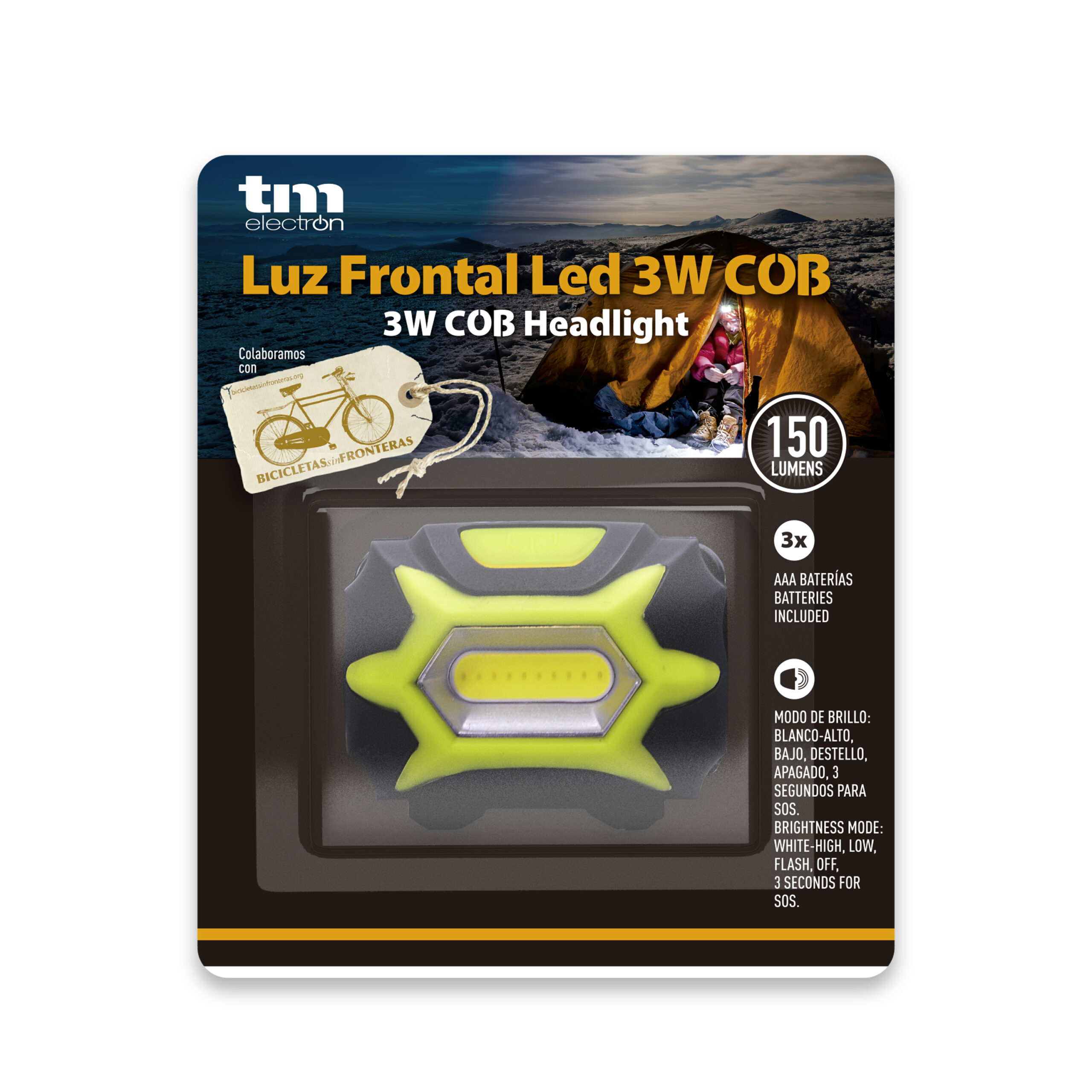 Luz frontal recargable con zoom - TM Electron