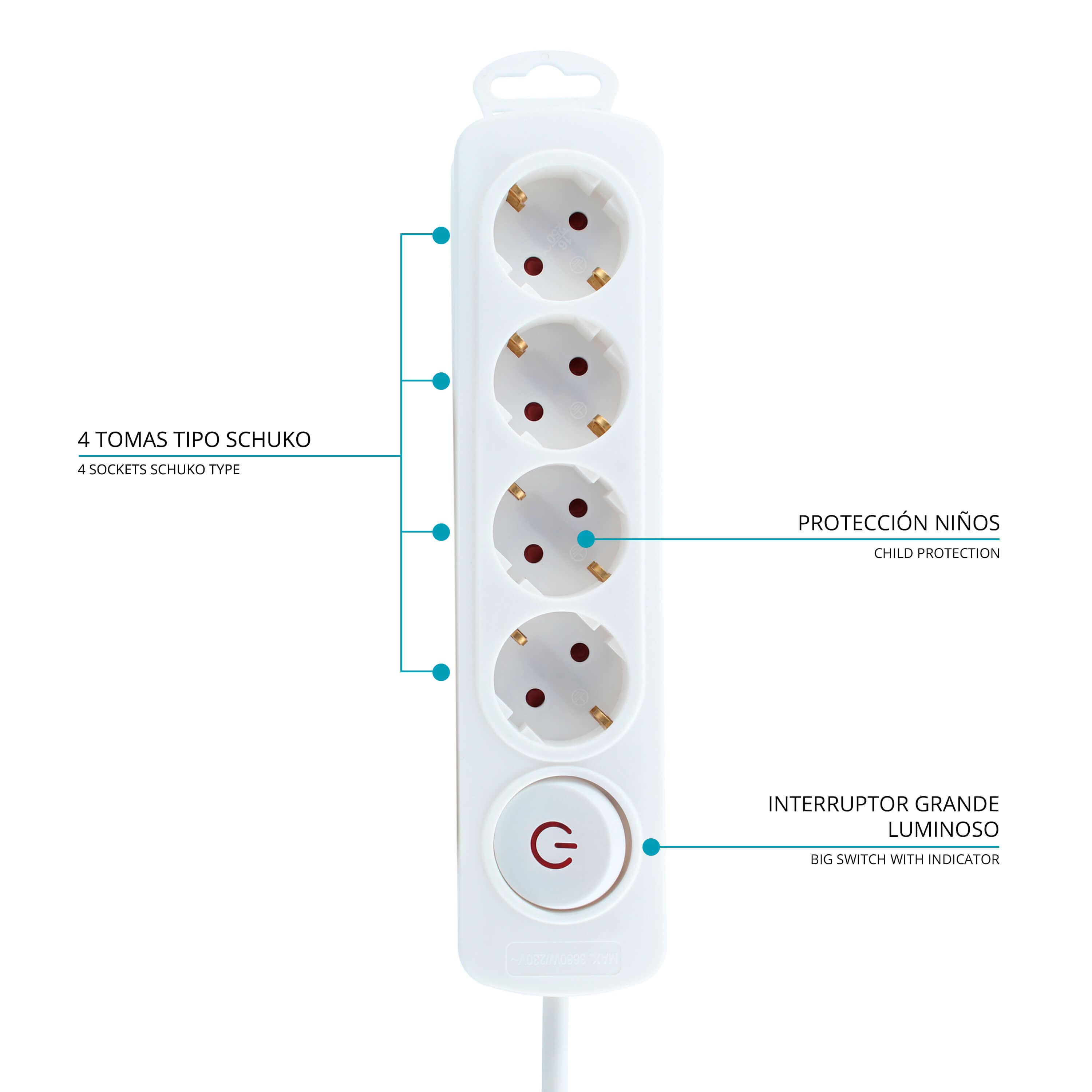 Base múltiple 4 tomas - TM Electron