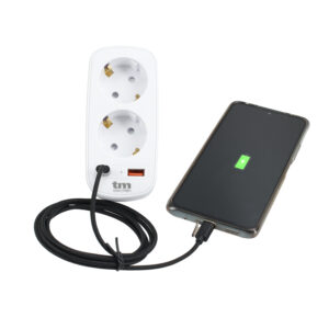 Base múltiple 2 tomas con salida USB A + USB C PD 20W - Image 3