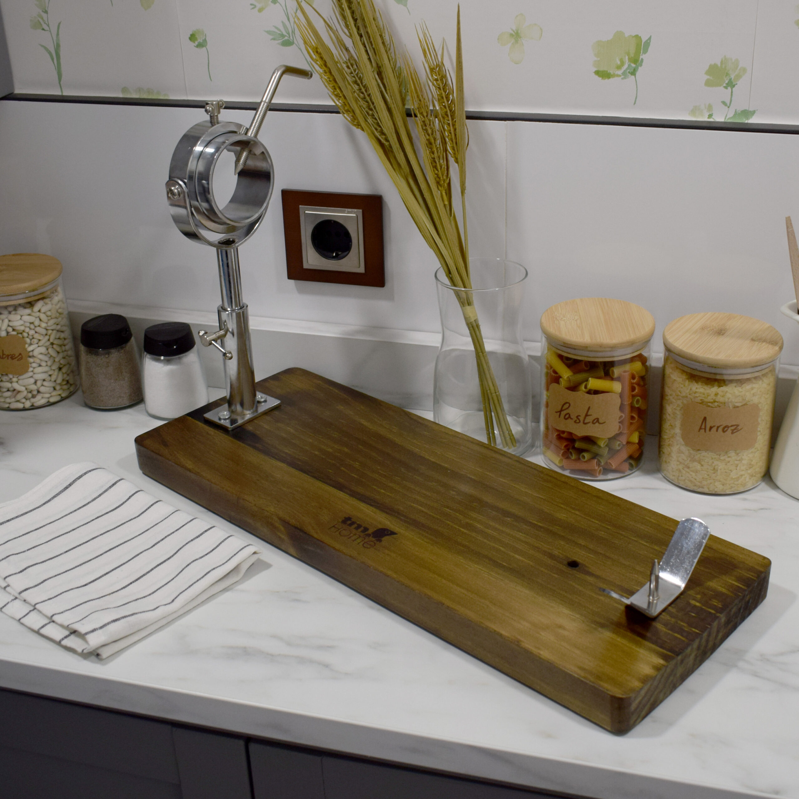 Jamonero giratorio de madera de pino - Imagen 7
