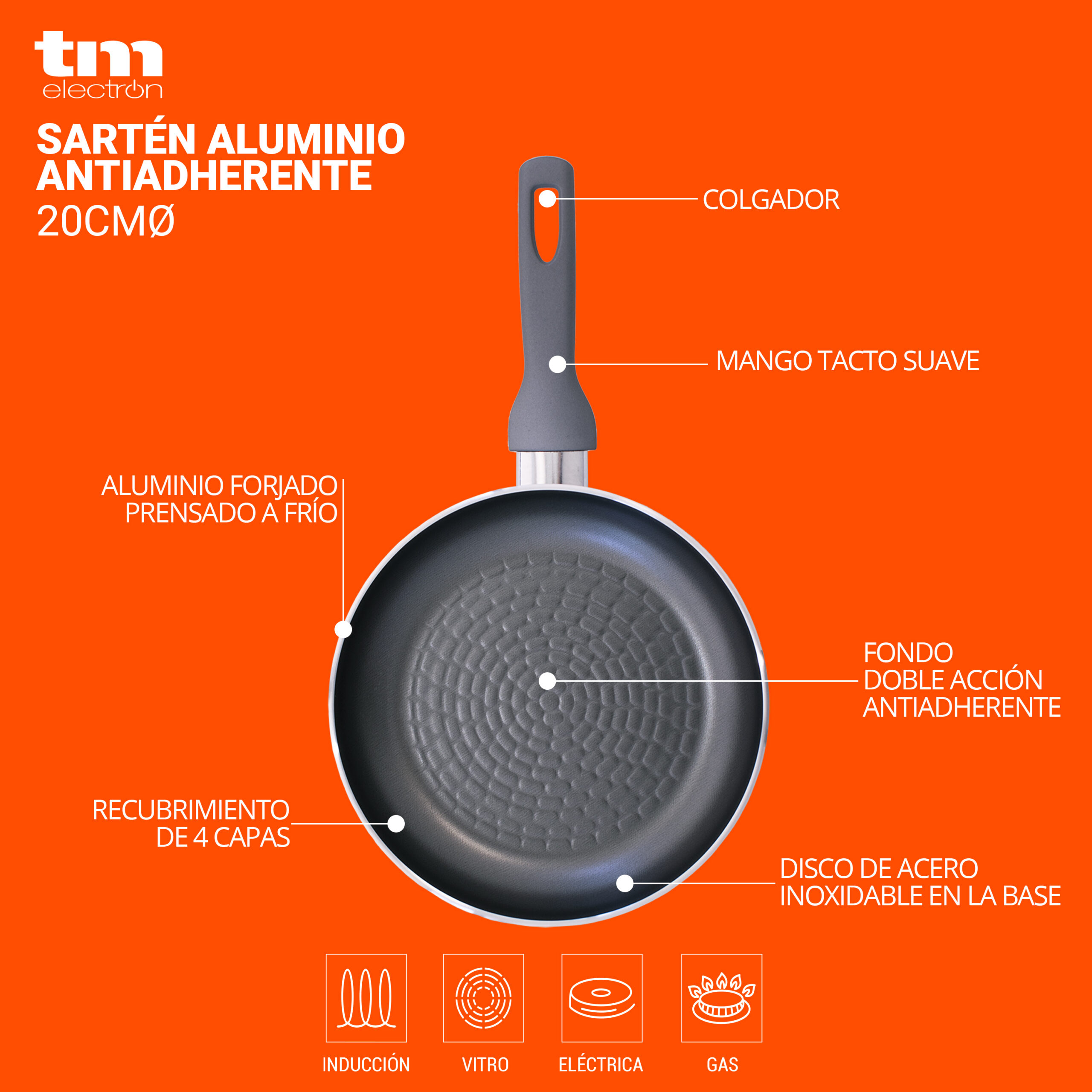 Sartén de aluminio antiadherente - Imagen 2
