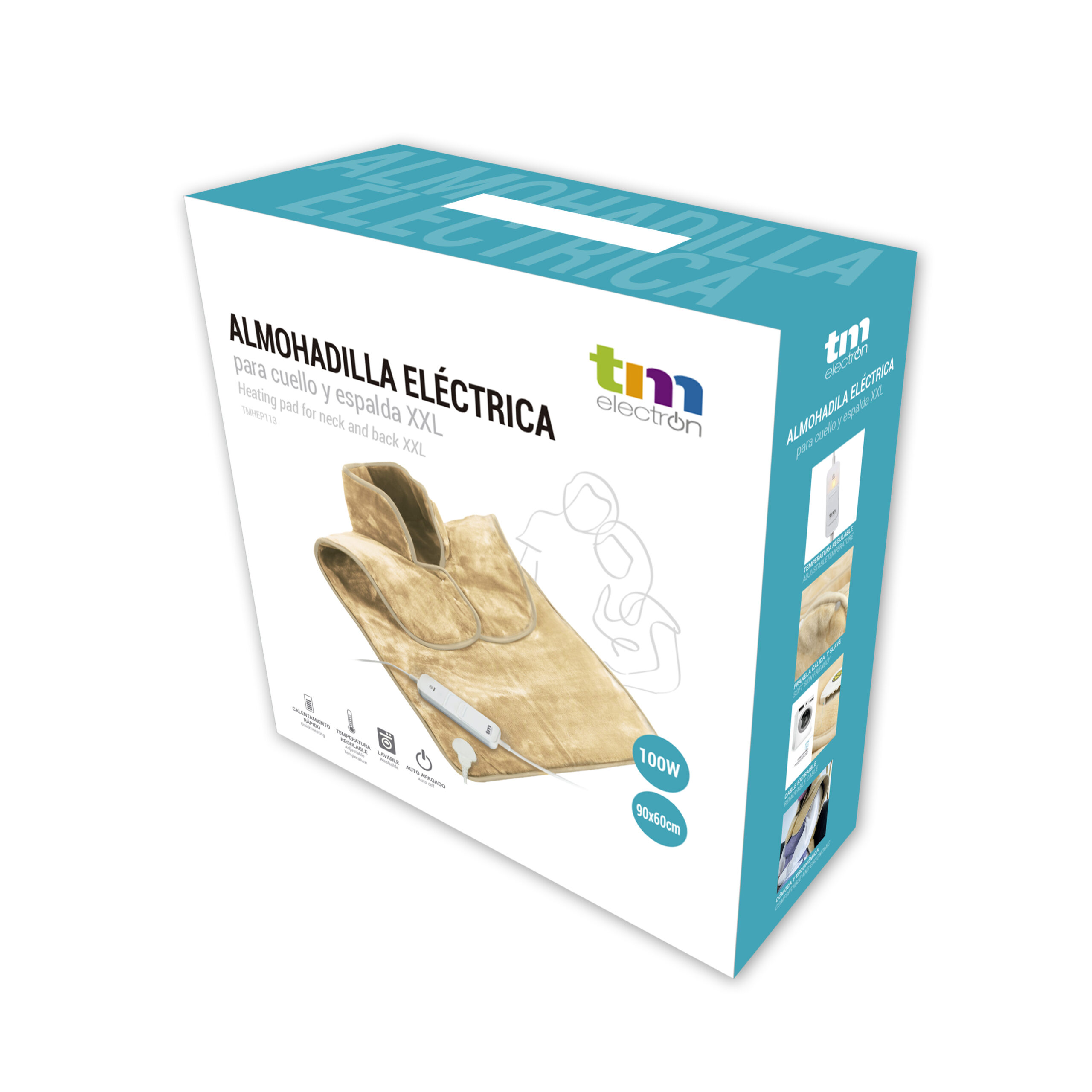 Almohadilla eléctrica para cuello y espalda XXL 90x60cm - Imagen 8