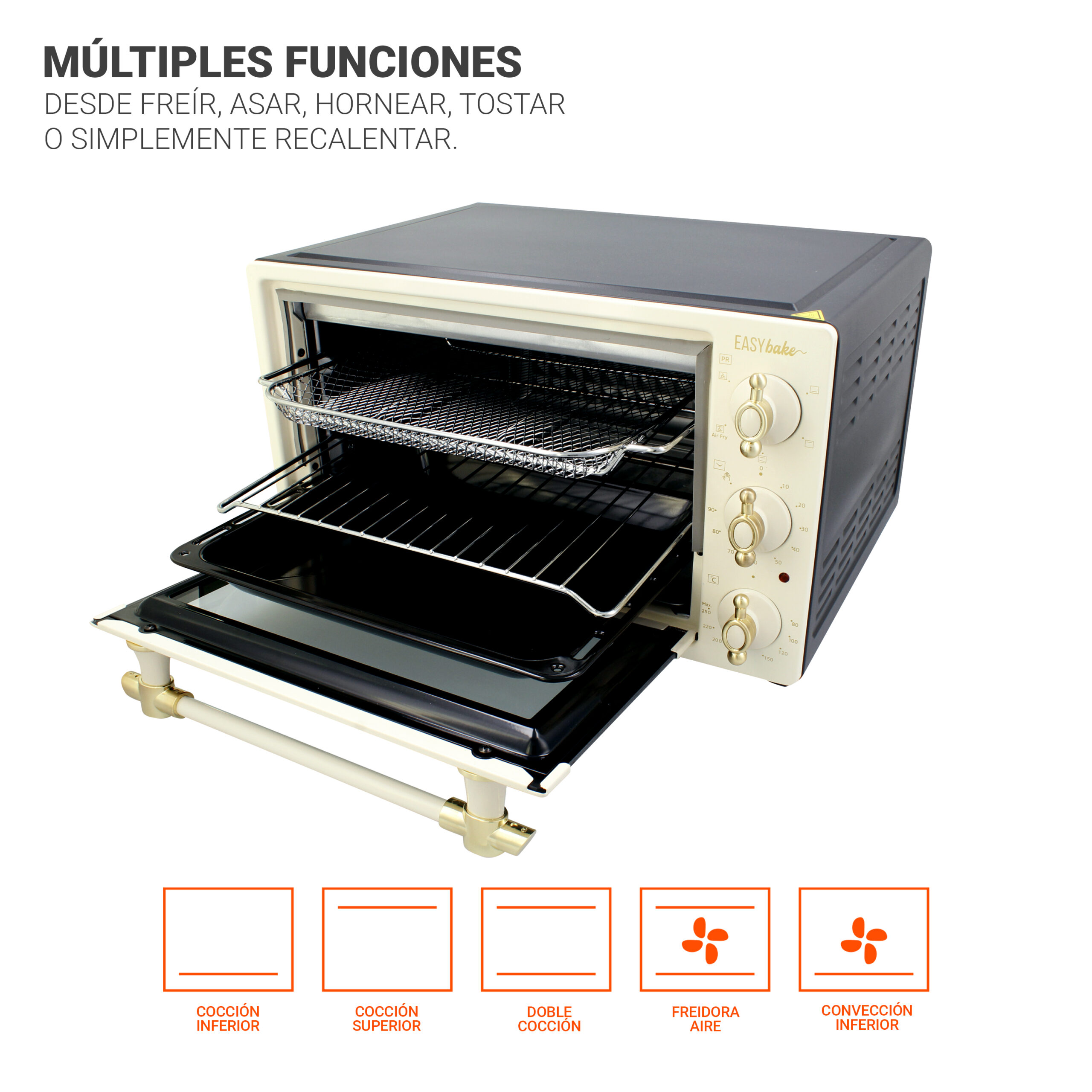 Horno freidora de aire 20L (beige) - Imagen 4