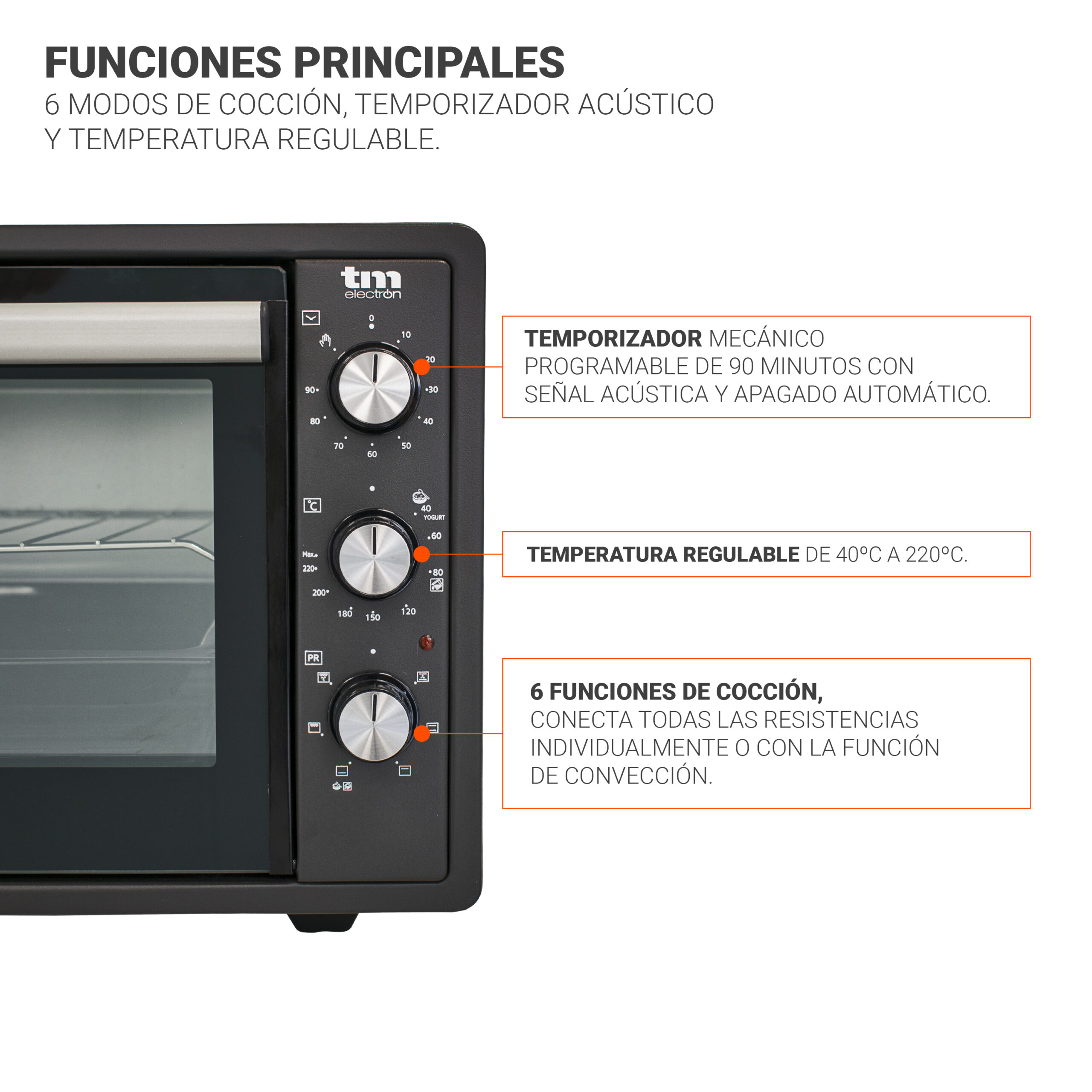 Horno convección de sobremesa 37L - Imagen 7