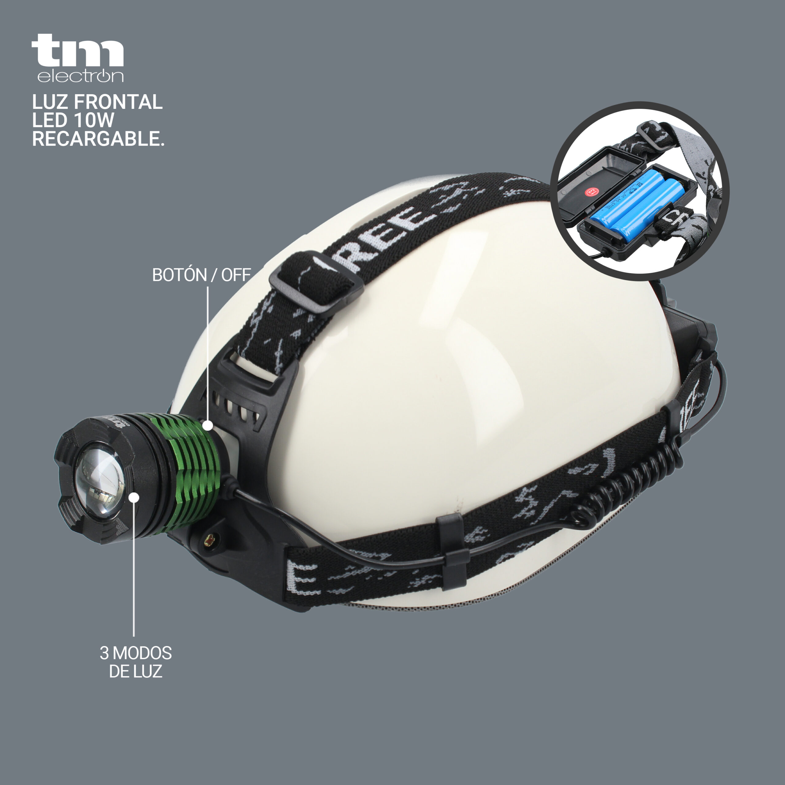 Luz frontal recargable con zoom - Imagen 2