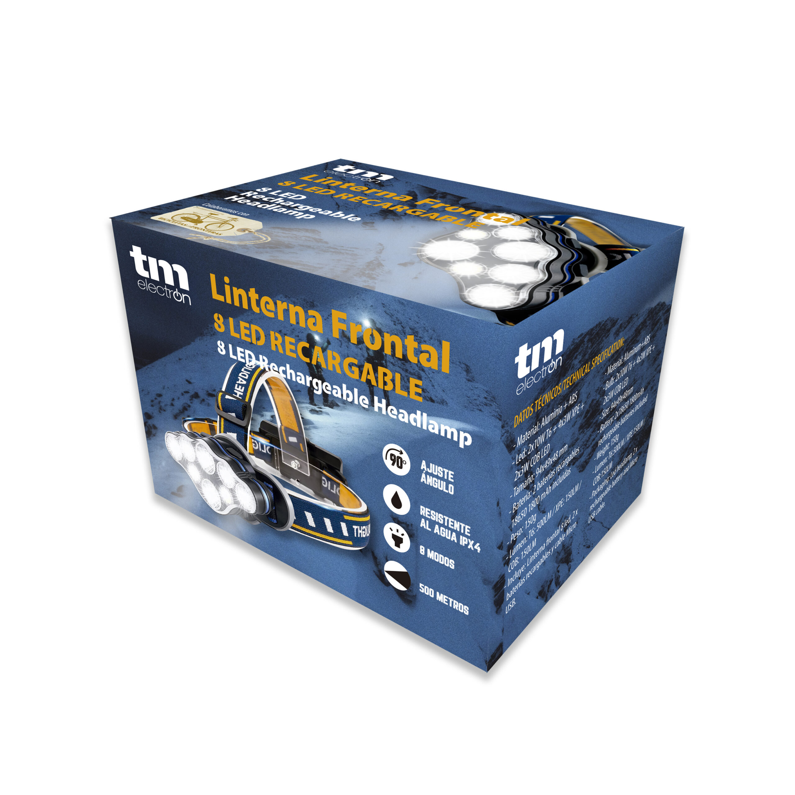 Linterna Frontal 8 LED recargable - Imagen 8