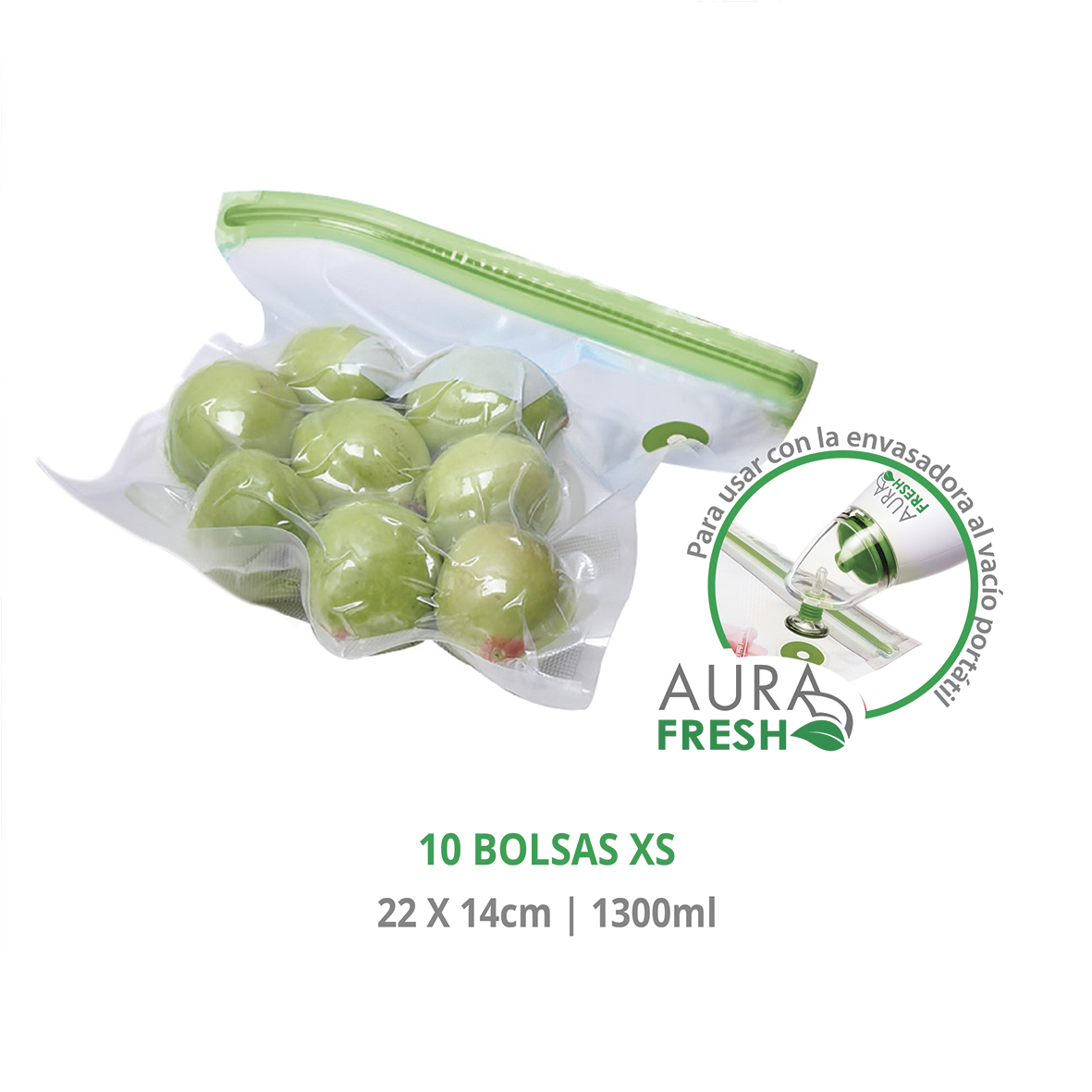 Bolsas para envasar al vacío reutilizables 10 uds. XS (22x21cm) - Imagen 2