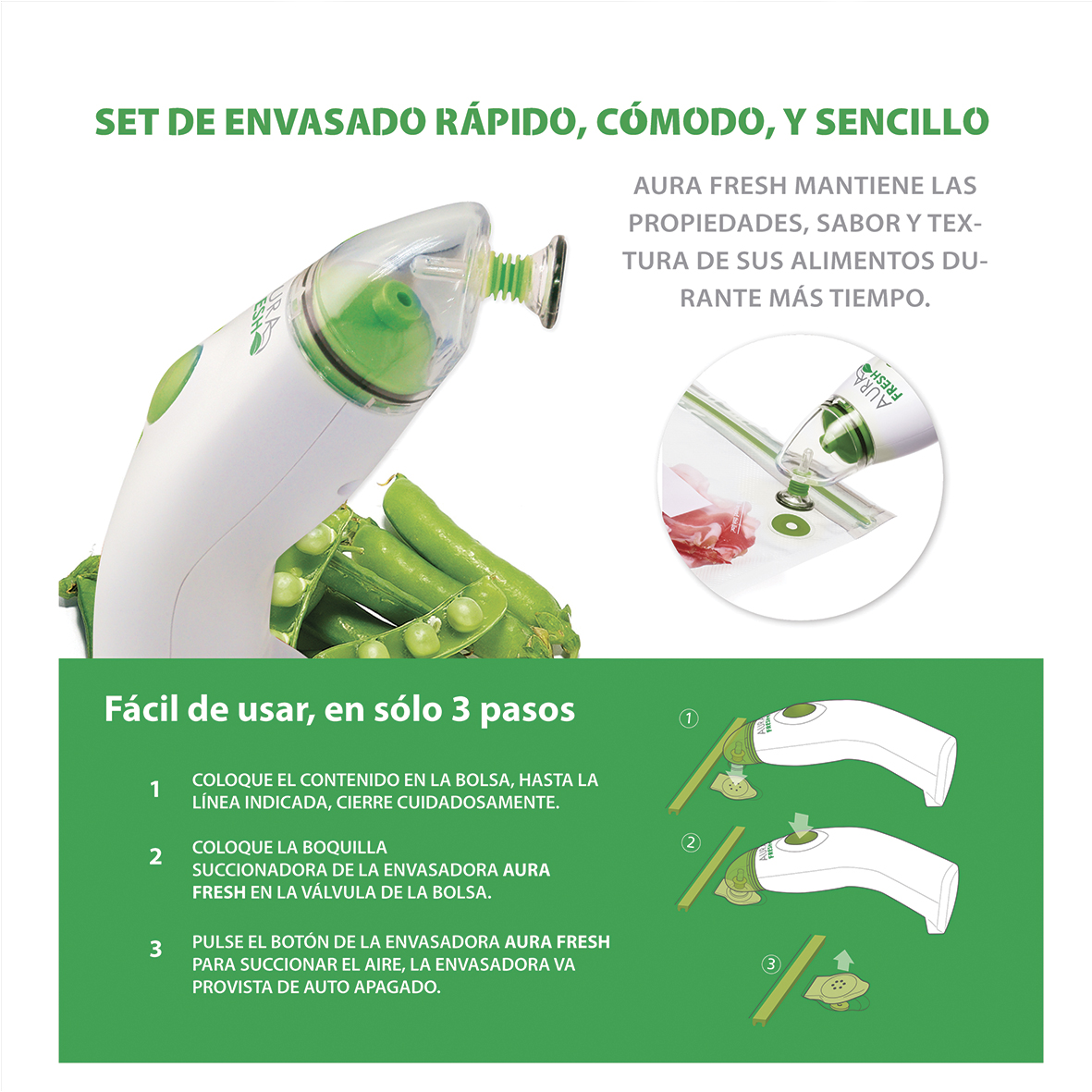 Bolsas para envasar al vacío reutilizables 10 uds. L (26x34cm) - Imagen 3