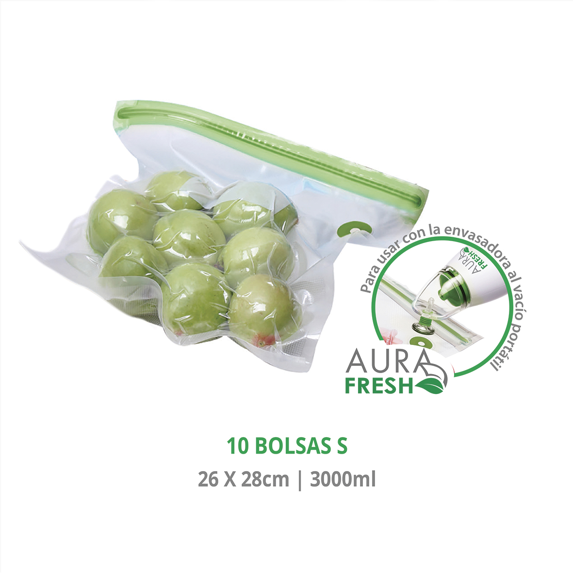 Bolsas para envasar al vacío reutilizables 10 uds. S (26x28cm) - Imagen 4