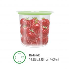 Envase al vacío redondo 0,6litros Ø14,2cm
