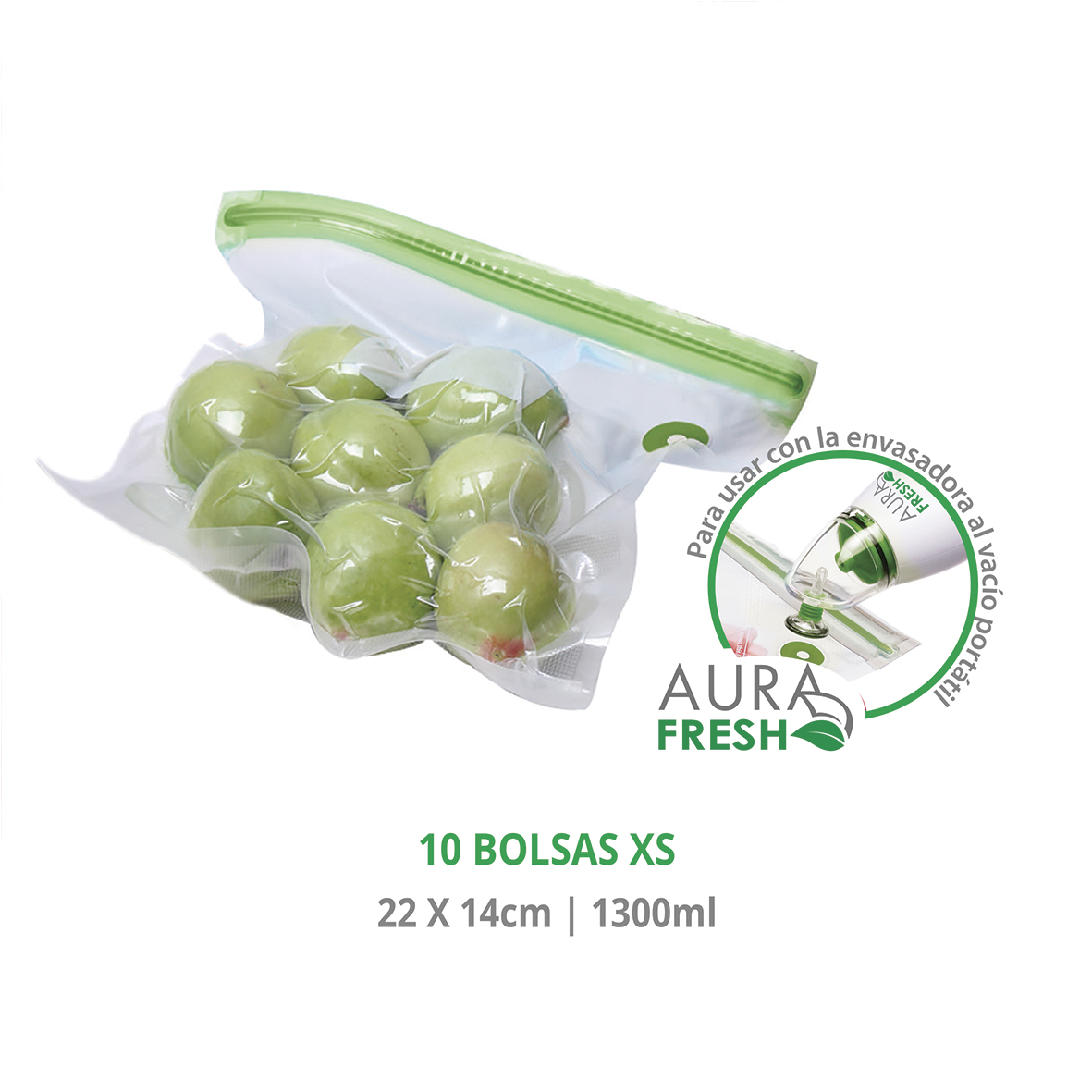 Bolsas para envasar al vacío reutilizables 10 uds. XS (22x21cm) - TM  Electron